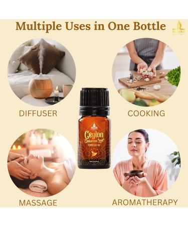 100% Pure Ceylon Cinnamon Leaf Essential Oil - Therapeutic Grade Undiluted Aromatherapy Oil for Diffusers & Food - 10ml - Buy Online on GoSupps.com
