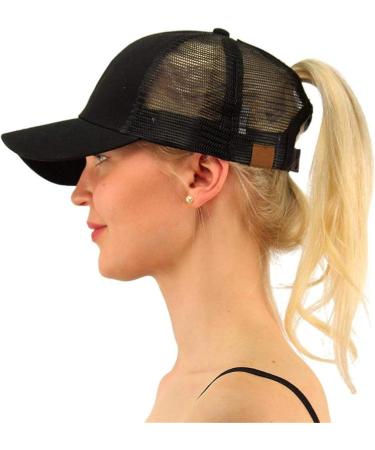 Women's Breathable Mesh Baseball Cap for Summer - Adjustable Ponytail & Quick-Dry Light Sun Cap (Black 55-60 CM) - Buy Online on GoSupps.com