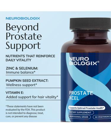 Neurobiologix Prostate Xcel Prostate Health Supplement for Men Prostate Support with Vitamins Saw Palmetto Beta-Sitosterol Pumpkin Seed Lycopene & Green Tea Extract Gluten Free 66 Capsules - Buy Online on GoSupps.com
