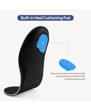 3ANGNI Orthotic Arch Support Insoles for Plantar Fasciitis and Flat Feet - Men and Women Orthopedic Shoe Inserts for Metatarsalgia and Overpronation - UK-8-270MM 107a-black - Buy Online on GoSupps.com