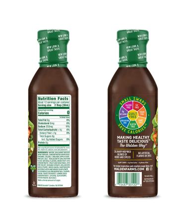 Walden Farms Honey Balsamic Vinaigrette Dressing 12 oz - Sugar Free, 0g Net Carbs - Sweet and Tangy Salad Topping - 2 Pack 12 Fl Oz - Buy Online on GoSupps.com