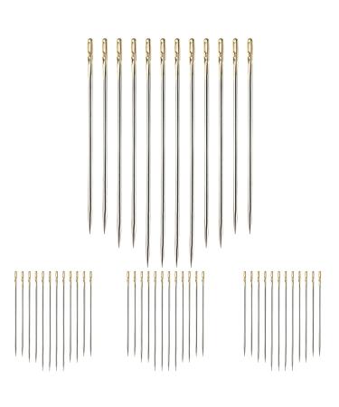 MUKLEI 48 Pack Self-Threading Needles, 3 Sizes Stainless Steel