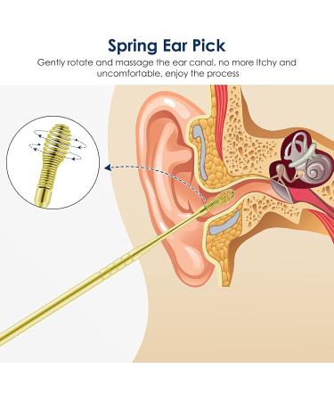 Premium Ear Cleaning Kit - Safe Ear Wax Removal Tool | Painless Ear Pick with Storage Box & Brush (Gold) - Easy to Use International Shipping Available - Buy Online on GoSupps.com