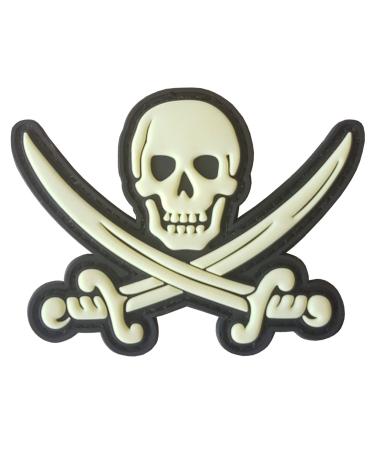 Calico Jack Skull Pirate Jolly Roger Morale Tactical ISAF PVC Rubber 3D Touch Fastener Patch - Buy Online on GoSupps.com
