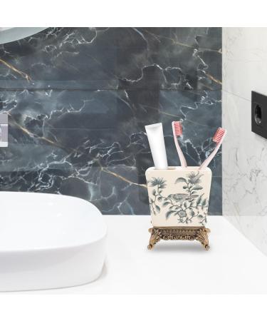 Buy Cabilock Ceramic Toothbrush Holder - Versatile Bathroom Accessory for Washbasins | American Style Toothpaste Storage - Buy Online on GoSupps.com