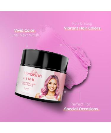Herbishh Koloret Pink Temporary Hair Color Wax - Vegan Washable Instant Hair Dye for Kids Men & Women - 5.07 fl oz - Buy Online on GoSupps.com