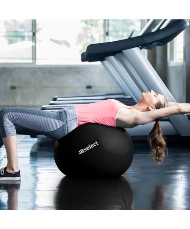HBselect Exercise Ball Chair + Anti-Slip Base & Resistance Bands | 65cm Black Swiss Gym Ball for Yoga Pilates Pregnancy | Anti-Burst & Extra Thick - Buy Online on GoSupps.com