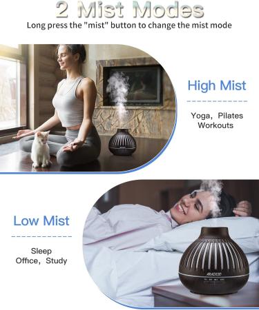 Aromatherapy Diffuser Set with Essential Oils - Ultrasonic Office & Bedroom Humidifier with Ambient Light and Auto Shut-Off (Black) - Buy Online on GoSupps.com