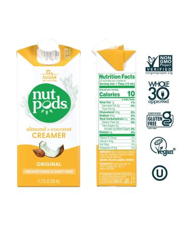 nutpods Original Unsweetened Dairy-Free Creamer 4-Pack | Almond & Coconut | Whole30, Vegan, Non-GMO, Gluten-Free - Buy Online on GoSupps.com