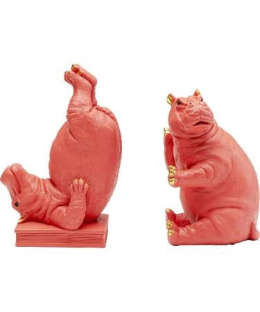 Kare Design Pink Hippo Bookends (Set of 2) - 26x19x14cm & 25.7x18.5x13.5cm - Stylish Decorative Book Holders for Home & Office - Buy Online on GoSupps.com