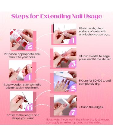 U-Shinein UV Gel Strips Semi-Cured Nail Wraps Self-Adhesive Gel Nail Strips French Gel Nail Stickers Full Wraps Manicure Nail Art Nail Decoration Long Lasting Nail Design Wraps 02 - Buy Online on GoSupps.com
