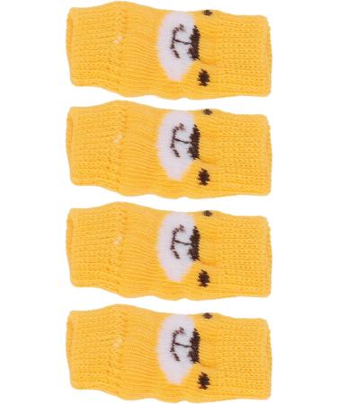 Dog Leg Brace 4Pcs Pet Dog Comfortable Elbow Protector Breathable Elastic Cartoon Bear Pattern Joints Warp Warm Dog Support Hock Covers for Legs Yellow(S) - Buy Online on GoSupps.com
