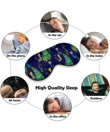 Peacock Design Sleep Mask | Adjustable Strap Eye Cover for Men and Women | Blocks Light for Restful Sleep and Travel - Buy Online on GoSupps.com