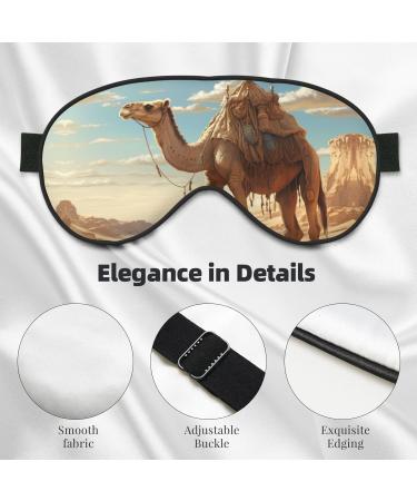 BREAUX Desert Sand Camel Print Double Sided Eye Mask | Blackout Sleep Mask for Women & Men - Ultimate All-Night Comfort - Buy Online on GoSupps.com