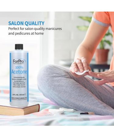 Buy ForPro 100% Pure Acetone - Professional Nail Polish Remover for Gel Acrylic & Nail Art - 16 fl. oz - Buy Online on GoSupps.com