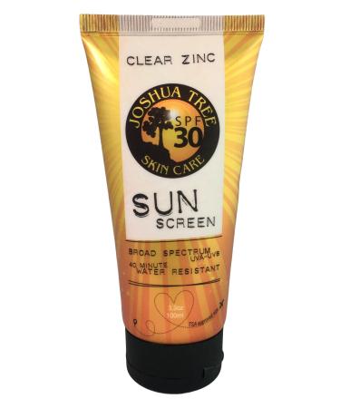 Joshua Tree SPF 30 Natural Sun Screen Lotion with Clear Zinc and Aloe (3.3 oz.) 3.30 Fl Oz (Pack of 1)