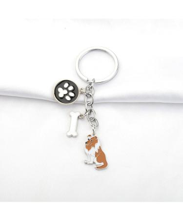 Ensianth Dog Keychain | Perfect Gifts for Dog Lovers & Owners | Paw Print Design | Ideal for Moms & Dads | Cute Shetland Sheepdog Keyring - Buy Online on GoSupps.com