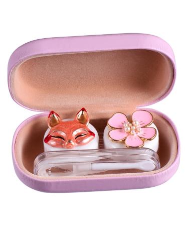 Solustre box colored contact lenses container for contact lenses Colored lentils for the eyes objectively travel set contact container pink lensetui-kit clean eye protection frame ABS
