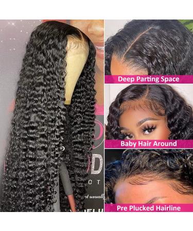 18 FIRIEYA Deep Wave Lace Front Human Hair Wig | 180% Density HD Transparent Lace Closure | Natural Color | For Black Women - Buy Online on GoSupps.com