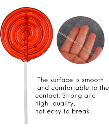 Doumneou 100Pcs 6 Inch Clear Acrylic Reusable Lollipop Sticks for Making Lollipops Cake Pops Candy Chocolates - Buy Online on GoSupps.com