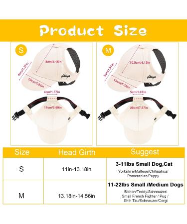 Yikeyo Small White Dog Sun Hat with Ear Holes - Pet Puppy Baseball Cap for Summer Visor Caps - Buy Online on GoSupps.com