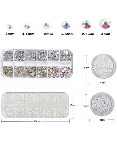 Nail Art Rhinestones & Pearls Set - DIY Nail Decor Supplies | Half Round Design Gems for Acrylic Nails - Buy Online on GoSupps.com