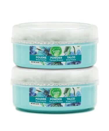 Spring Fresh TRANQUIL BREEZE PERFUMED DUSTING POWDER, Net wt 5 OZ (2 PACK)