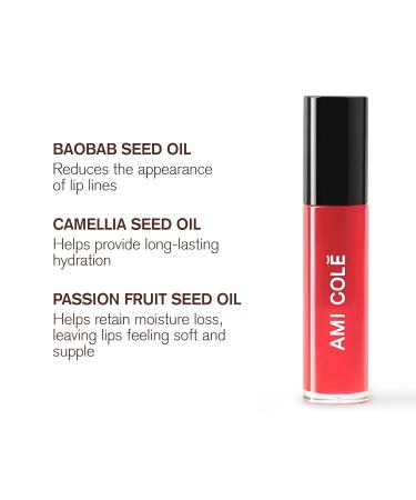 AMI COL Hydrating Lip Treatment Oil - 3-in-1 Tinted Lip Gloss & Moisturizer (Smitten) | Natural Hydration for Lips - Buy Online on GoSupps.com