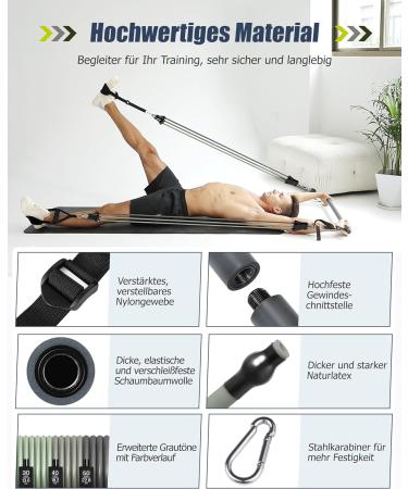 Buy Along Song Fitness Straps Pilates Bar Set with Adjustable Resistance Bands - 6 Straps (20/30/40lbs or 30/40lbs) Pilates Rod Handles & Door Anchor - Perfect for Home Workouts - Buy Online on GoSupps.com