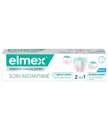 ELMEX ELMEX - Sensitive Instant Care Toothpaste with Fluoride long-lasting protection for sensitive teeth works in just 1 minute clinically proven 75 ml tube
