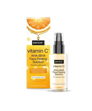 Sence Sence Vitamin C Exfoliating Facial Spray Vegan Beauty Skincare Serum with Citric Acid Panthenol AHA and BHA Cosmetic Facial Cleanser for Women and Men (1 x 30 ml)