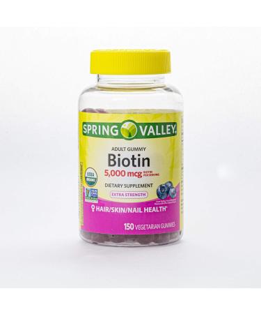Spring Valley Biotin 5000 mcg Gummies - 150 Count - Buy Online on GoSupps.com