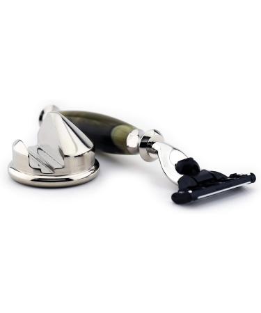 Luxurious 3-Blade Razor with Chrome-Plated Handle & Stand | Perfect Gift for Him - Buy Online on GoSupps.com