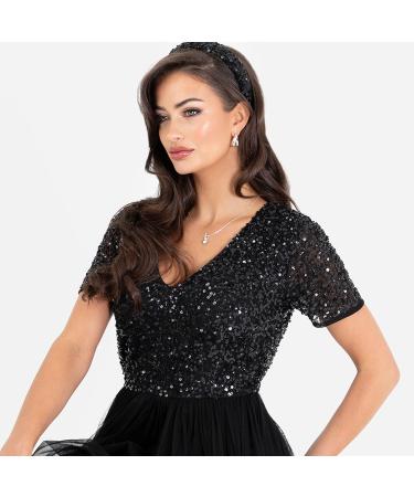 Maya Deluxe Women's Embellished Headband for Ladies Adults Sequin Alice Band Bridal Hair Accessories Bridesmaid Evening Formal Black One Size - Buy Online on GoSupps.com