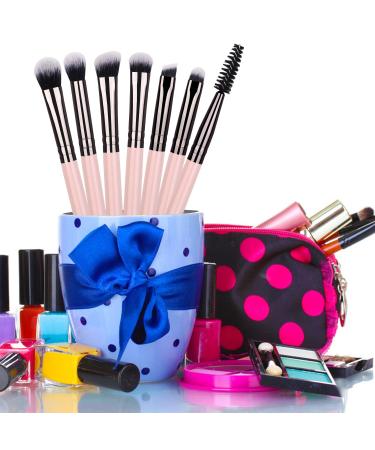 Pink Eye Makeup Brushes Set - 7 Essential Brushes for Eyeshadow, Blending, Crease, and Detailing - Buy Online on GoSupps.com