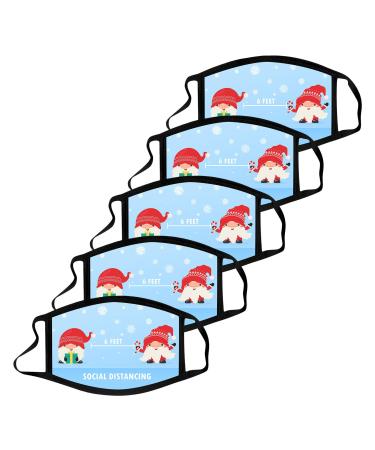 Deholifer 5 pieces cotton mouth protection christmas mouth and nose protection adult mouth protection butterfly breathable washable washable help face scarf fabric hose oral