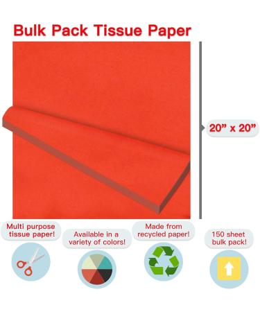 Packanewly 150 Sheets (20 x 20) Bulk Tissue Paper 30 Assorted Colors Gift Wrapping Paper for DIY Craft Art Pom Poms Packing and Decorations - Buy Online on GoSupps.com