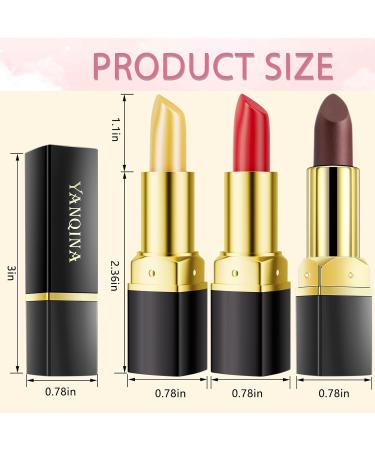 Buy Jeffbaubl 3 Pcs Color Changing Lip Balm & Lipstick - Long Lasting Waterproof & Moisturizing for Women | Black Rose Carrot Red Cherry - Buy Online on GoSupps.com