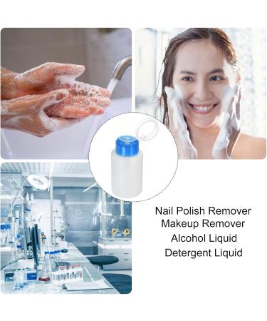 sourcing map Solvent Alcohol Dispensers 180ml(6.1oz) Straight Push Down Liquid Dispenser Pump with Sealing Stainless Steel Lid for Acetone Cleanser Polish Remover Blue Straight Blue - Buy Online on GoSupps.com
