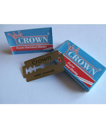 Buy 25 Crown Super Stainless Double Edge Safety Razor Blades Premium Quality for a Smooth Shave | International Shipping Available - Buy Online on GoSupps.com