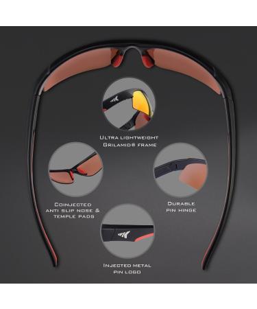 KastKing Cuivre Polarized Sport Sunglasses - Ideal for Driving, Fishing, Cycling - UV Protection - Gloss Black/Smoke-Cobalt Mirror - Buy Online on GoSupps.com