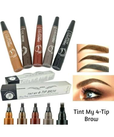 Microblading 2 Pack - Waterproof Fork Tip Eyebrow Pen for Long Lasting Results - Professional Fine Sketch Liquid Eye Brow Pencil in Black*2 - Buy Online on GoSupps.com