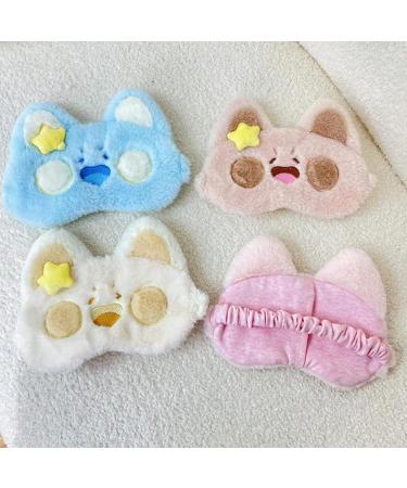 Cute Cat Sleep Eye Mask | Soft Cotton | Adjustable for Women & Men | Ideal for Sleep, Travel & Nap | Blue - Buy Online on GoSupps.com