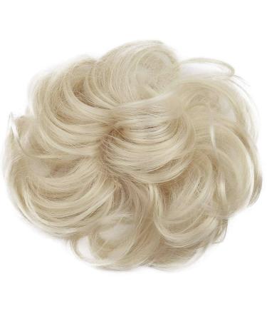 CAISHA by PRETTYSHOP Messy Scrunchie Bun Voluminous Wavy Hairpiece Heat-resistant Synthetic Fibres Platinum Blonde G16A platinum blonde #613 G16A