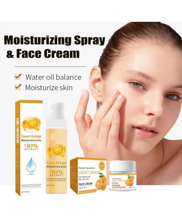 Sweet Orange Face Mist&Cream Fine Face Spray Hydrating Face Mist&Anti Aging Cream Set Brighten Serum for Face Brighten&Improve Uneven Skin Skincare Set Relieves Dark Spots Spray Moisturiser - Buy Online on GoSupps.com