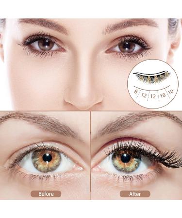 DIY Eyelashes Set - 8-12mm Mix Cluster False Eyelashes | 0.07mm C Curl | No Glue Eye Makeup - Buy Online on GoSupps.com