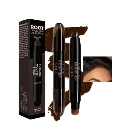 Dual Ended Root Touch Up Stick - Crayon capillaire marron fonc - B ton de volume pour reconstituer les cheveux fins - paississement des cheveux - R sistant l'eau - Crayon de recouvrement