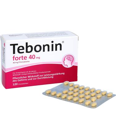 TEBONIN Forte 40 mg Film-Coated Tablets - 120 pcs | Buy Internationally for Enhanced Brain Health - Buy Online on GoSupps.com