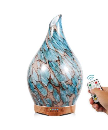 Porseme 280ml aroma diffuse glass with remote control oral blown glass diffuse for essential oils quiet 7 color LED light automatic power-off timer humidifier for apartment unique gift - Buy Online on GoSupps.com