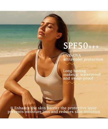 FUNAN Face Sunscreen SPF 50+ Waterfull Tone-Up Sunscreen Serum Base lotion Color Correcting Oil Free & Oxybenzone Free 2.1 Fl Oz - Buy Online on GoSupps.com